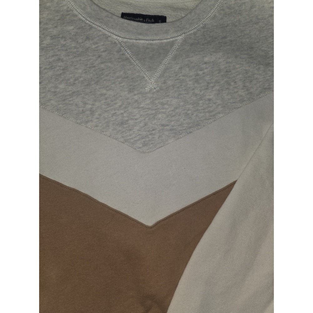 Abercrombie & Fitch Chevron Colorblock Size S Gray White Brown Crewneck... - Picture 4 of 8